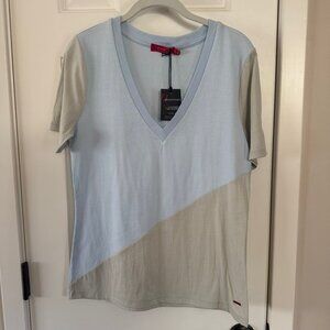 n:Philanthropy Blue and Gray Cruz Tee Top Shirt Size Small New with Tags